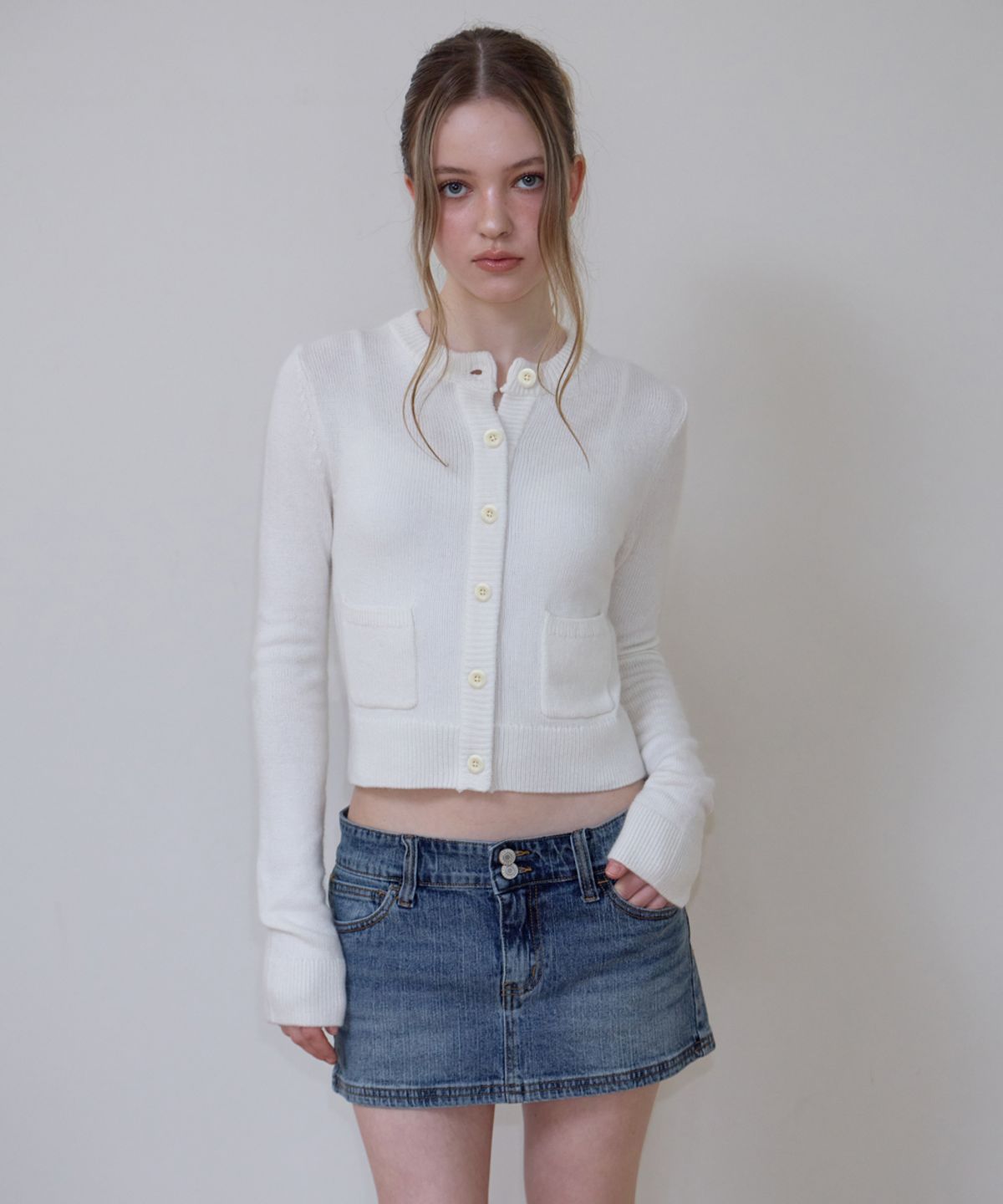 로제프란츠(ROSEFRANTZ) Double Pocket Wool Cardigan [Ivory]