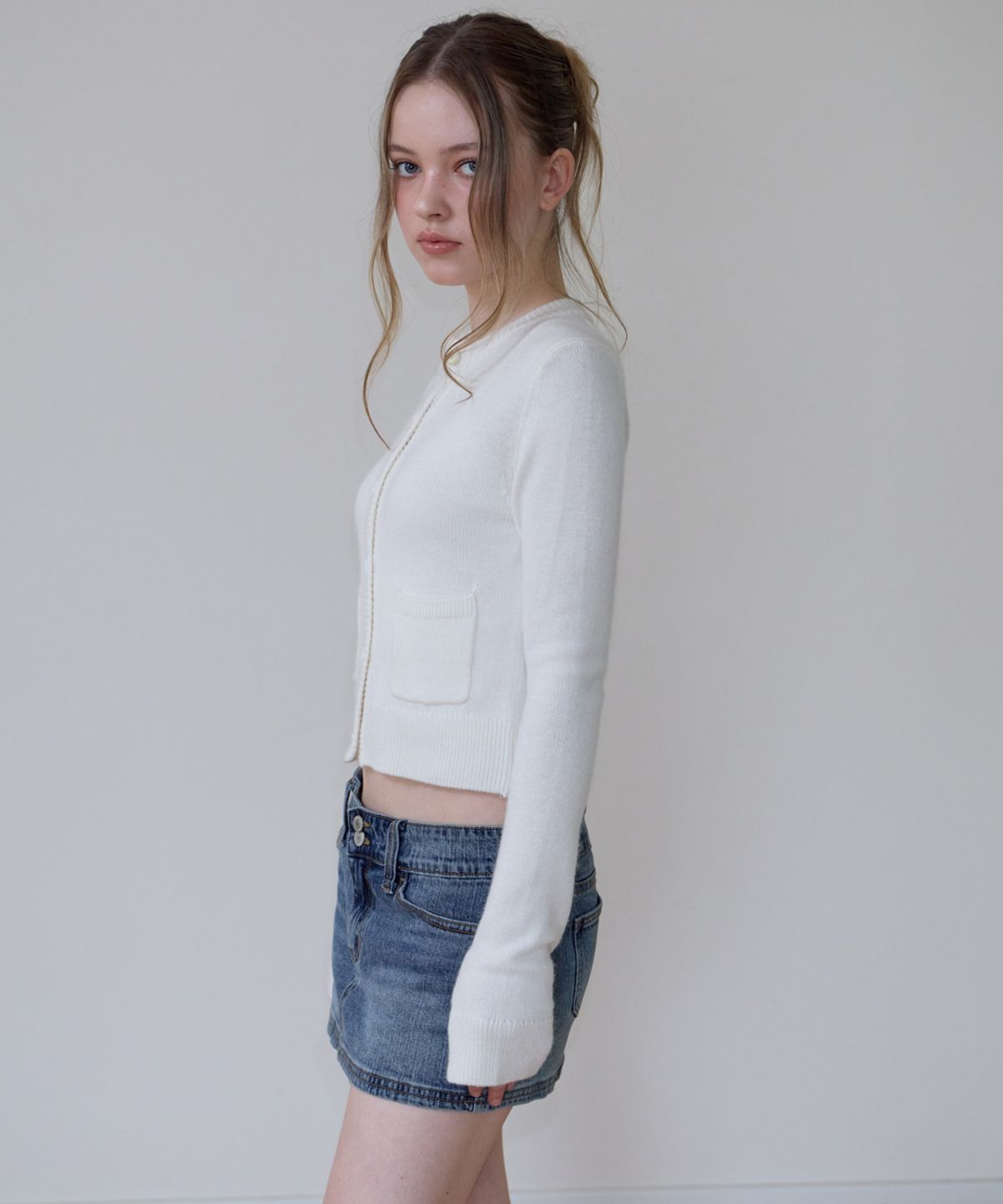 로제프란츠(ROSEFRANTZ) Double Pocket Wool Cardigan [Ivory]