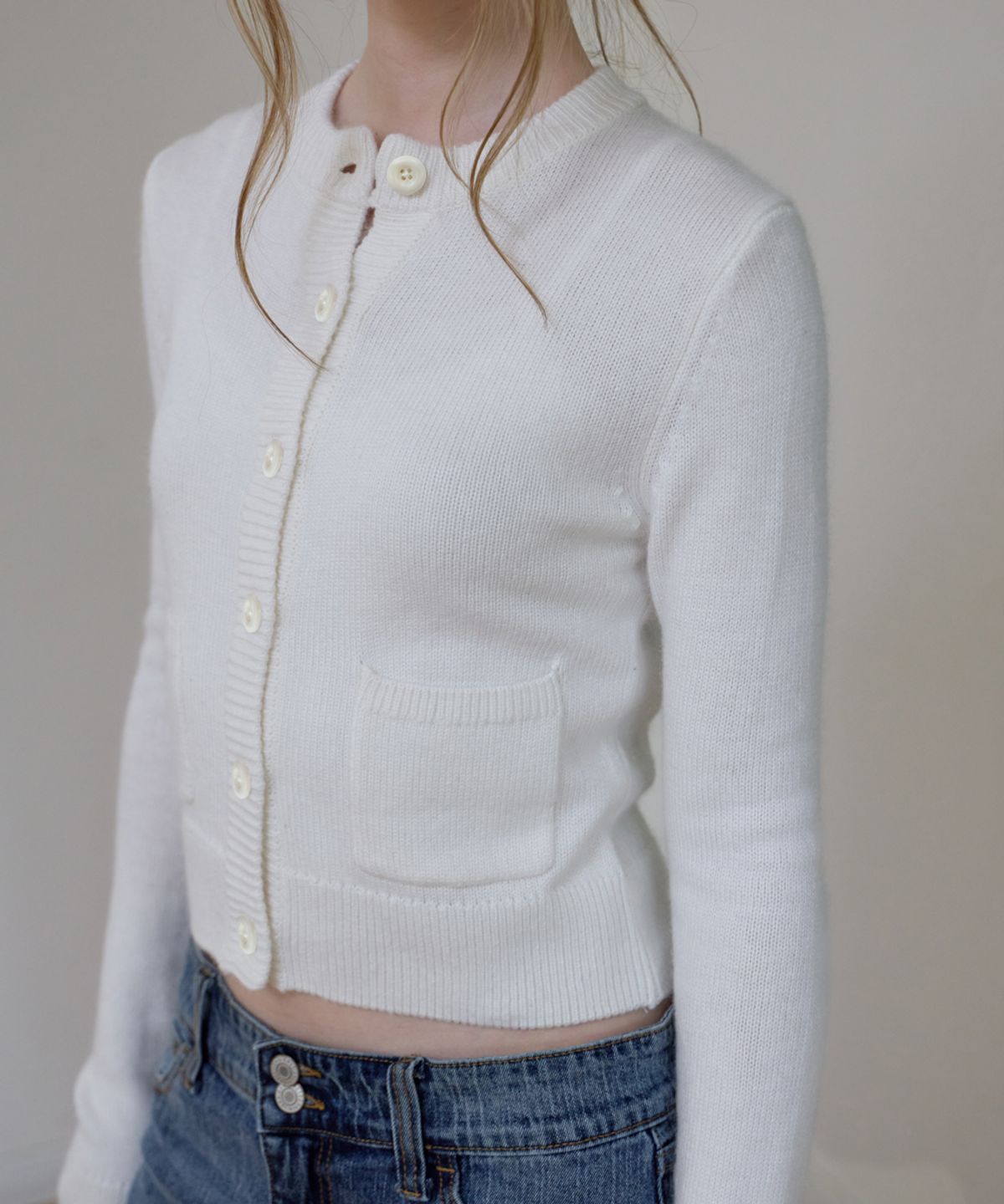 로제프란츠(ROSEFRANTZ) Double Pocket Wool Cardigan [Ivory]