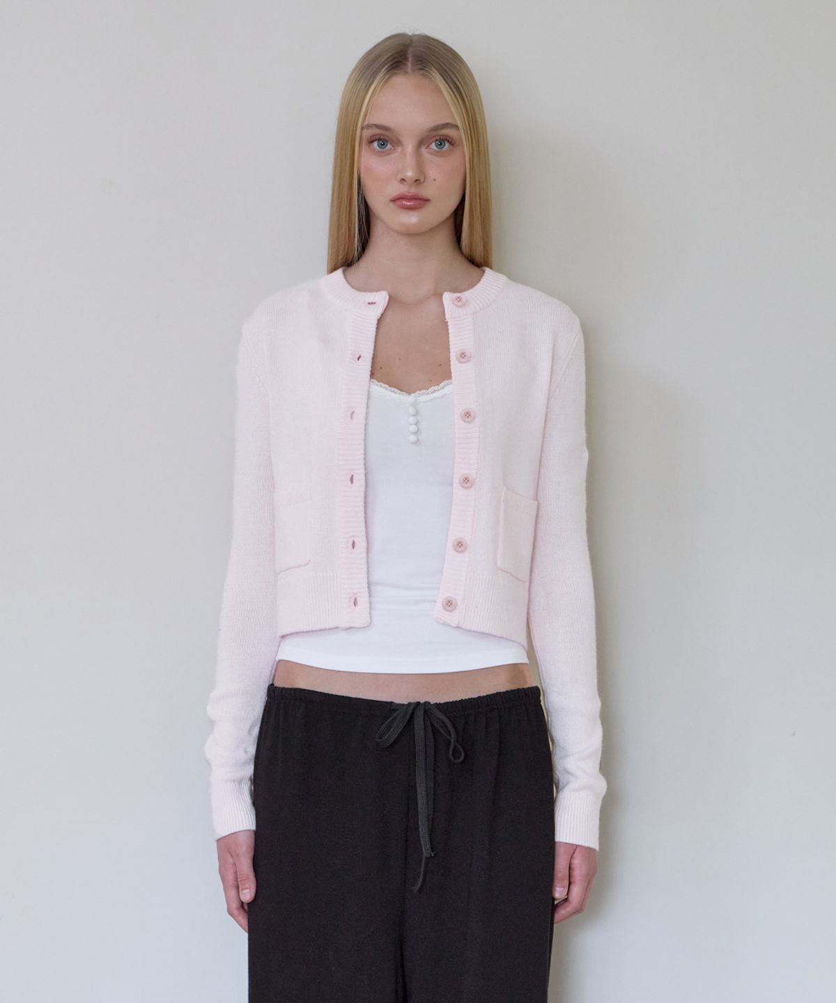 로제프란츠(ROSEFRANTZ) Double Pocket Cardigan [Pink]