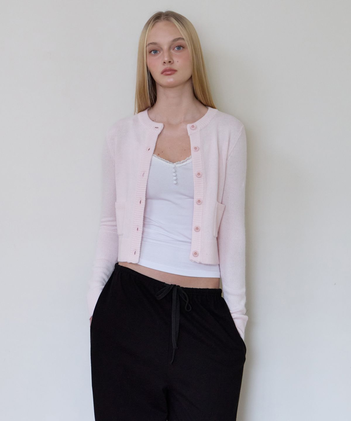 로제프란츠(ROSEFRANTZ) Double Pocket Cardigan [Pink]