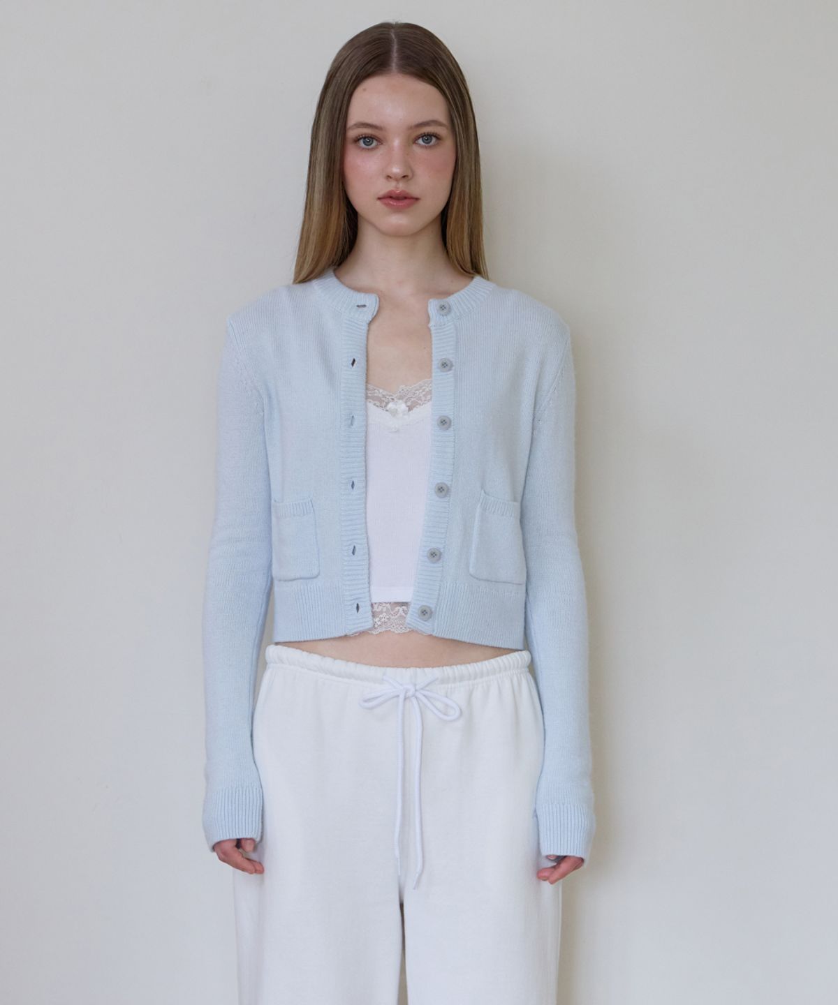 로제프란츠(ROSEFRANTZ) Double Pocket Cardigan [Sky Blue]