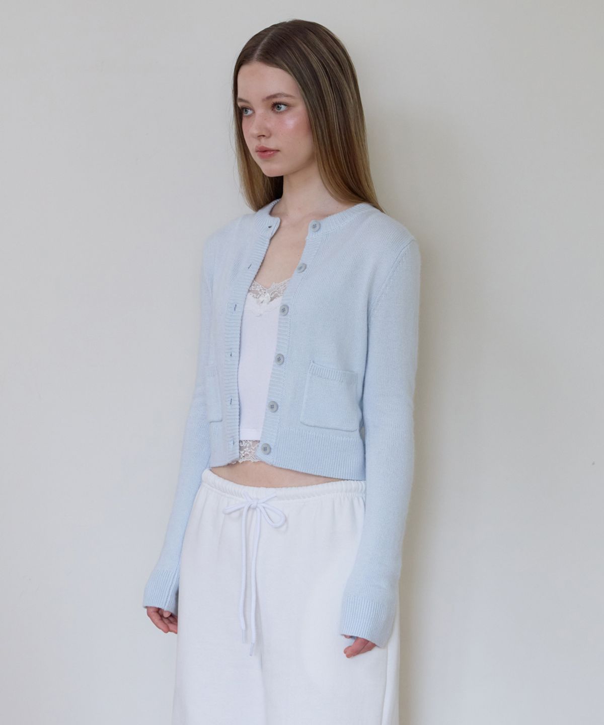로제프란츠(ROSEFRANTZ) Double Pocket Cardigan [Sky Blue]