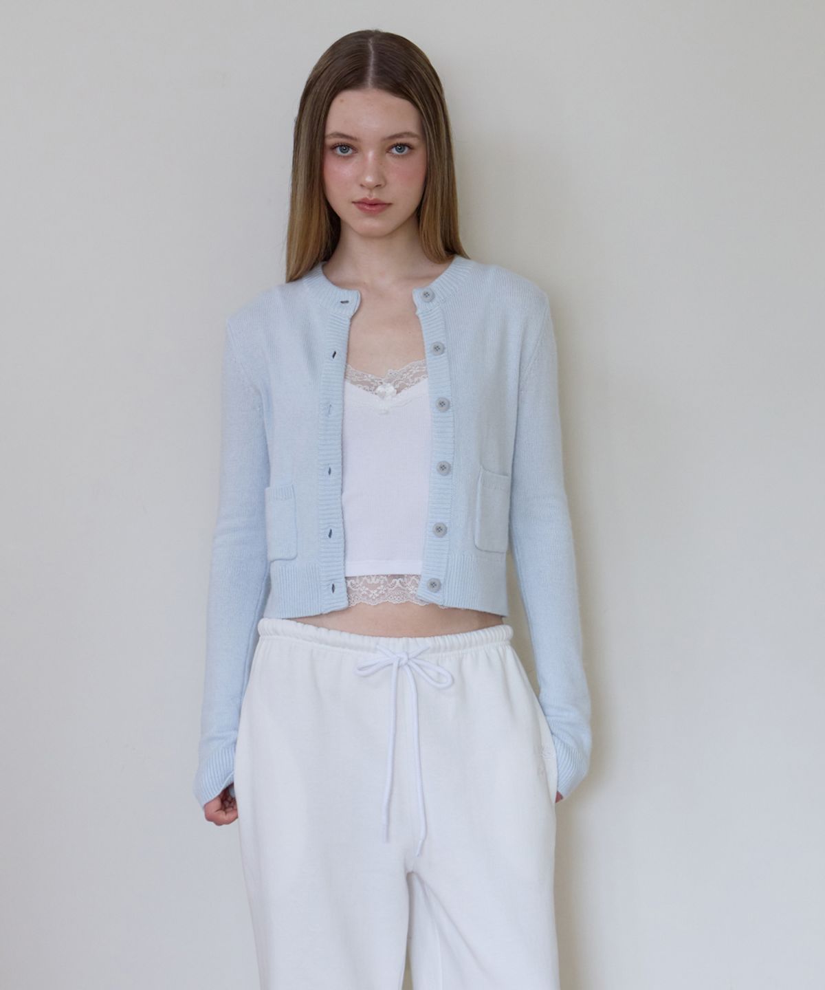 로제프란츠(ROSEFRANTZ) Double Pocket Cardigan [Sky Blue]