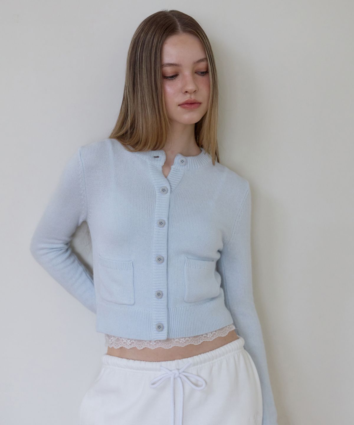 로제프란츠(ROSEFRANTZ) Double Pocket Cardigan [Sky Blue]