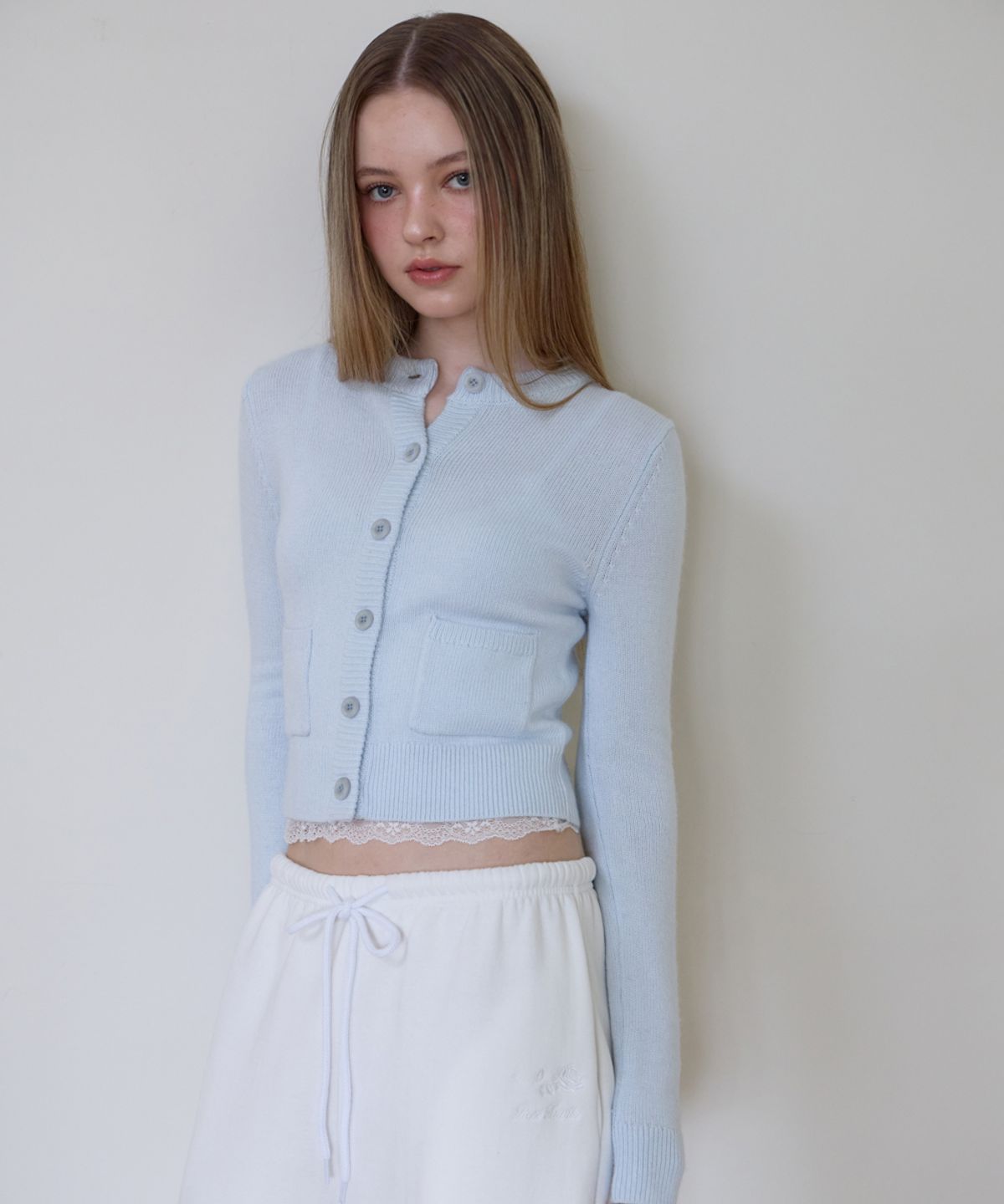 로제프란츠(ROSEFRANTZ) Double Pocket Cardigan [Sky Blue]