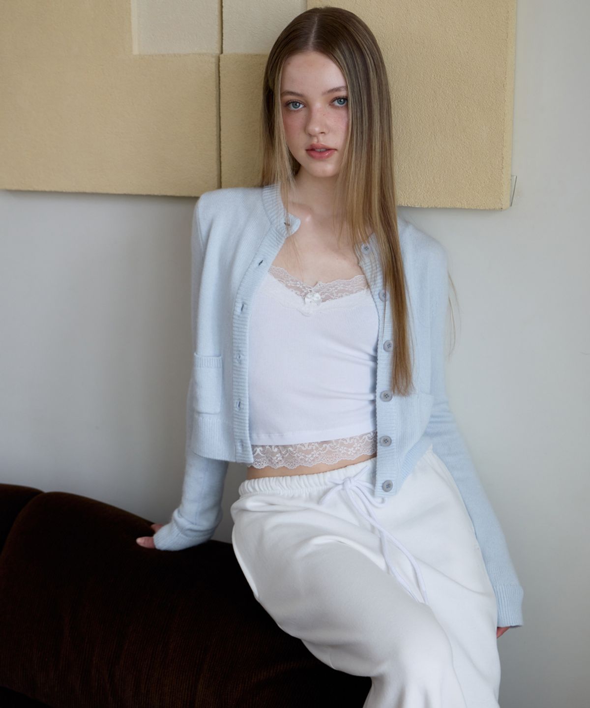 로제프란츠(ROSEFRANTZ) Double Pocket Cardigan [Sky Blue]