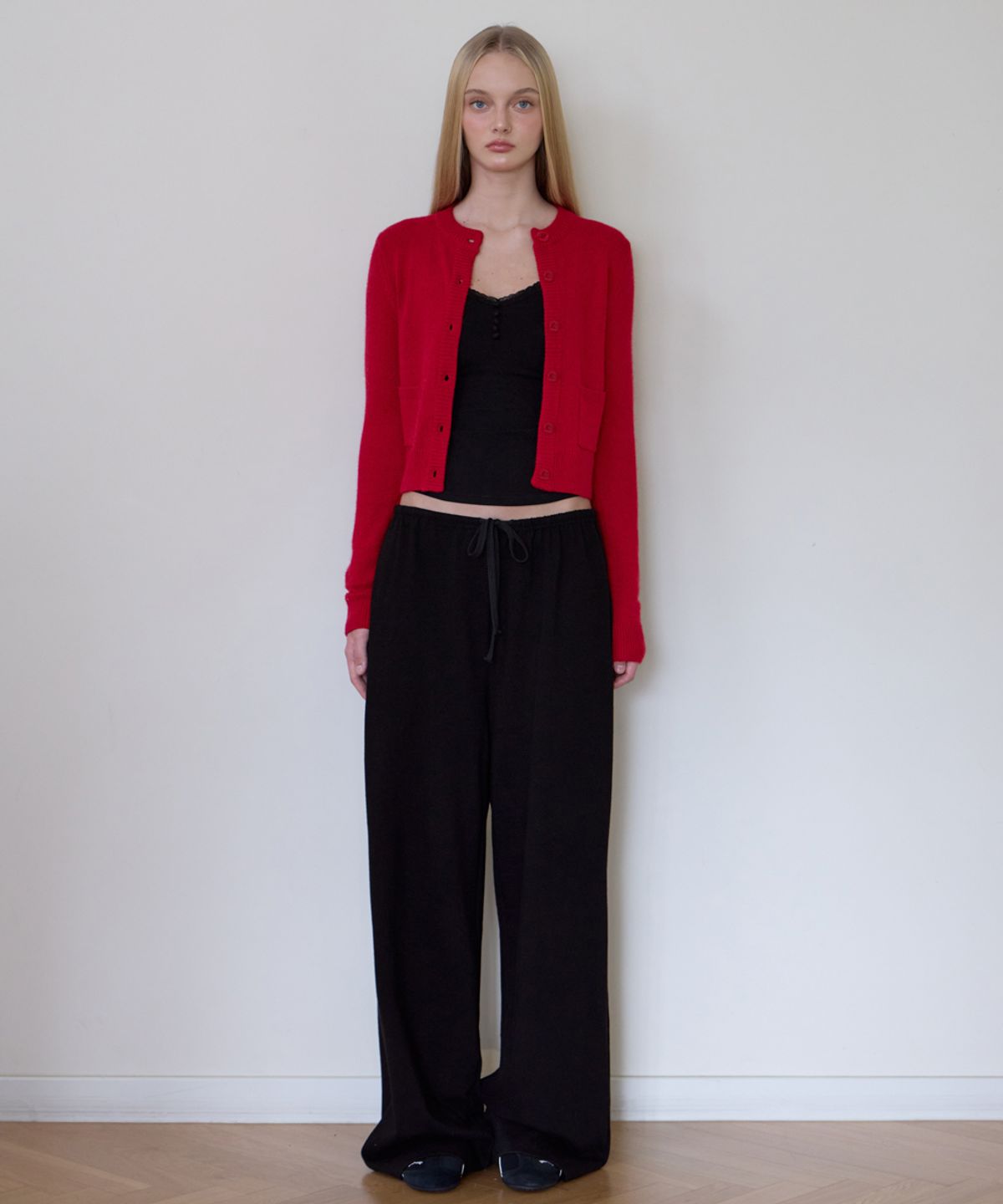 로제프란츠(ROSEFRANTZ) Double Pocket Cardigan [Rose Red]