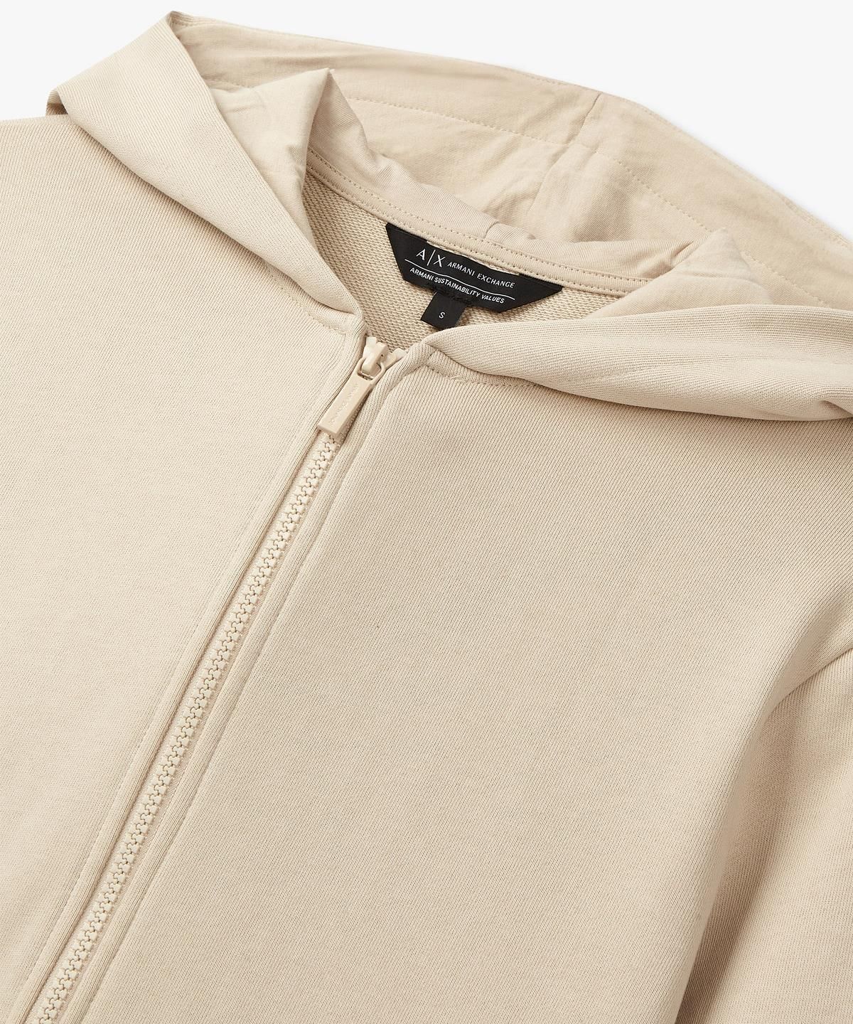 아르마니 익스체인지(ARMANI EXCHANGE) 여성 코튼 블렌드 후드 집업 _베이지_A425131502