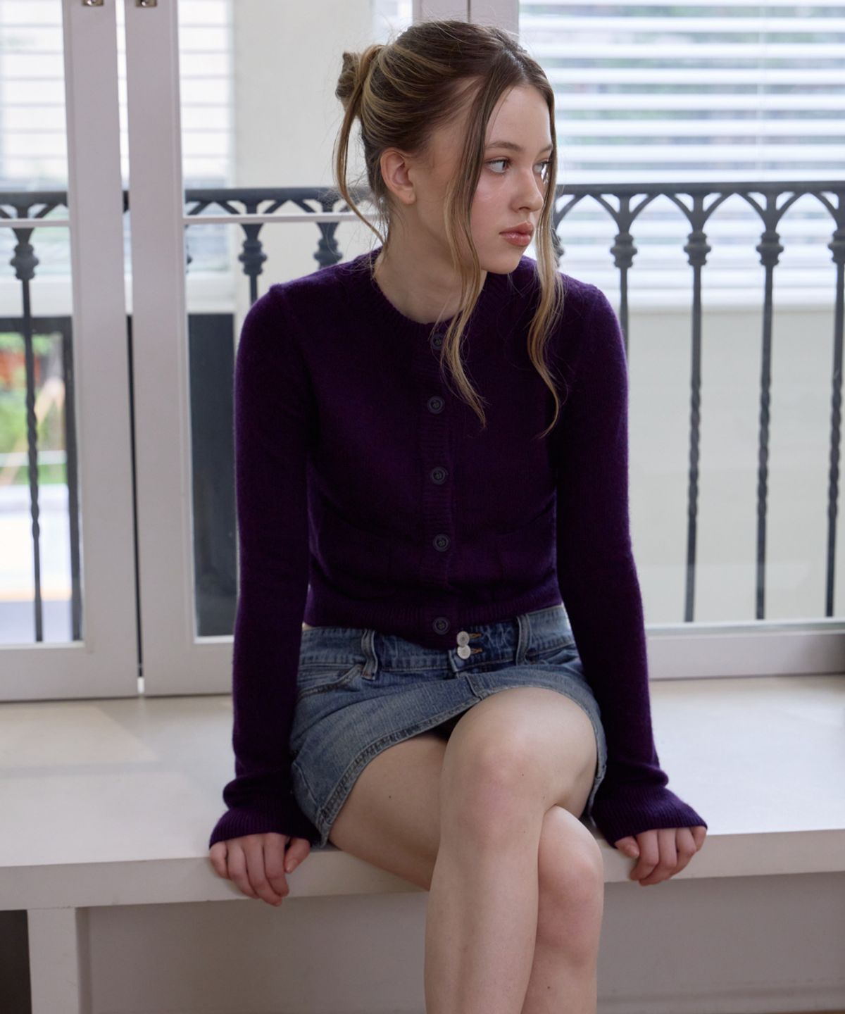 로제프란츠(ROSEFRANTZ) Double Pocket Cardigan [Purple]