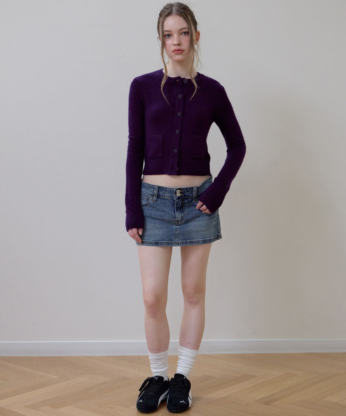 로제프란츠(ROSEFRANTZ) Double Pocket Cardigan [Purple]