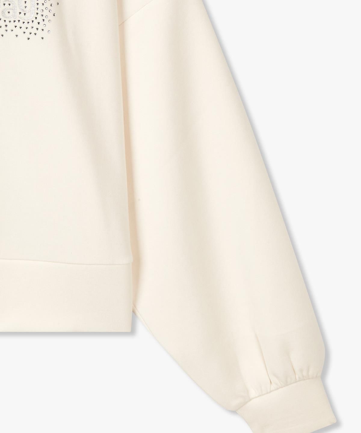 아르마니 익스체인지(ARMANI EXCHANGE) 여성 핫픽스 아웃 라인 로고 후디 _아이보리_A425131505