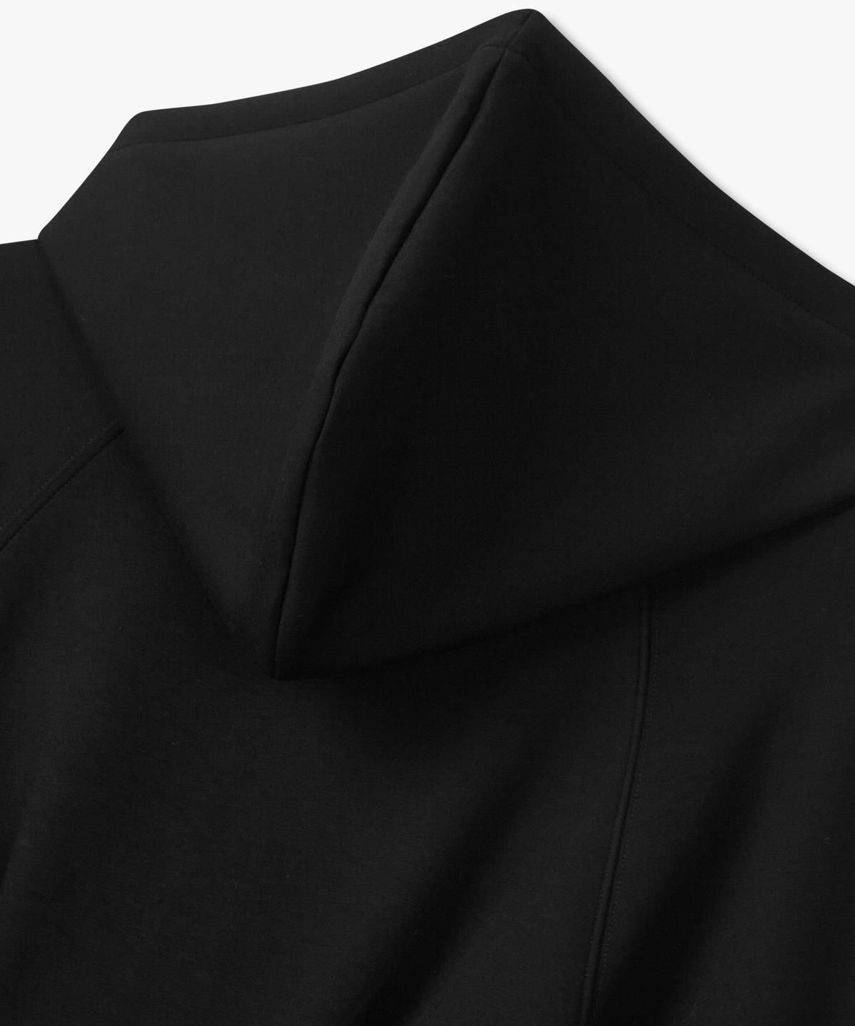 아르마니 익스체인지(ARMANI EXCHANGE) 여성 밴딩 헴 스트링 후디드 집업 _블랙_A425331507