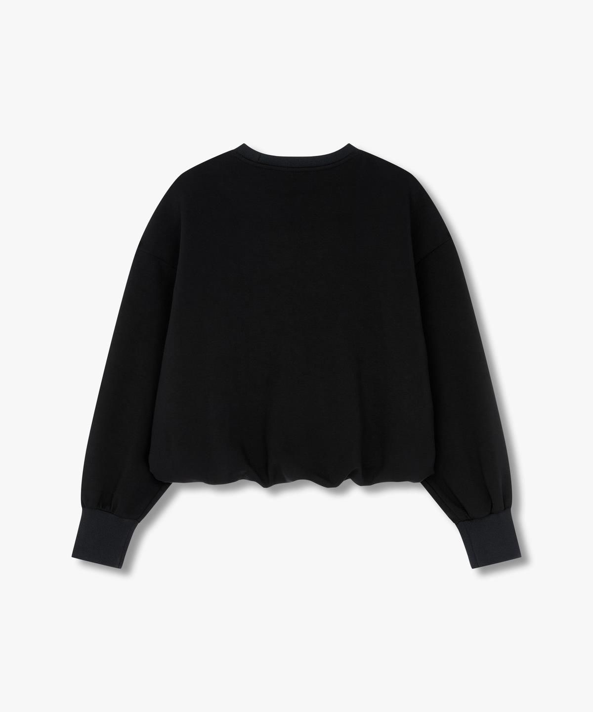 아르마니 익스체인지(ARMANI EXCHANGE) 여성 핫픽스 로고 벌룬 스웨트 셔츠 _블랙_A424331508