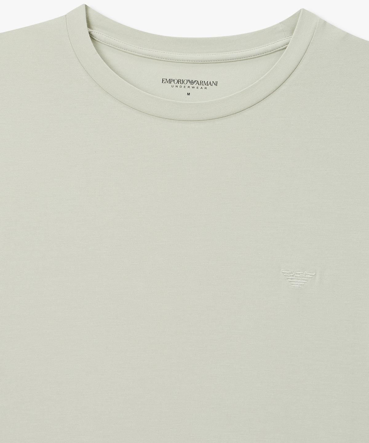 엠포리오 아르마니 언더웨어(EMPORIO ARMANI UNDERWEAR) 남성 레이온 블렌드 라운지 티셔츠_라이트그린 0816336009