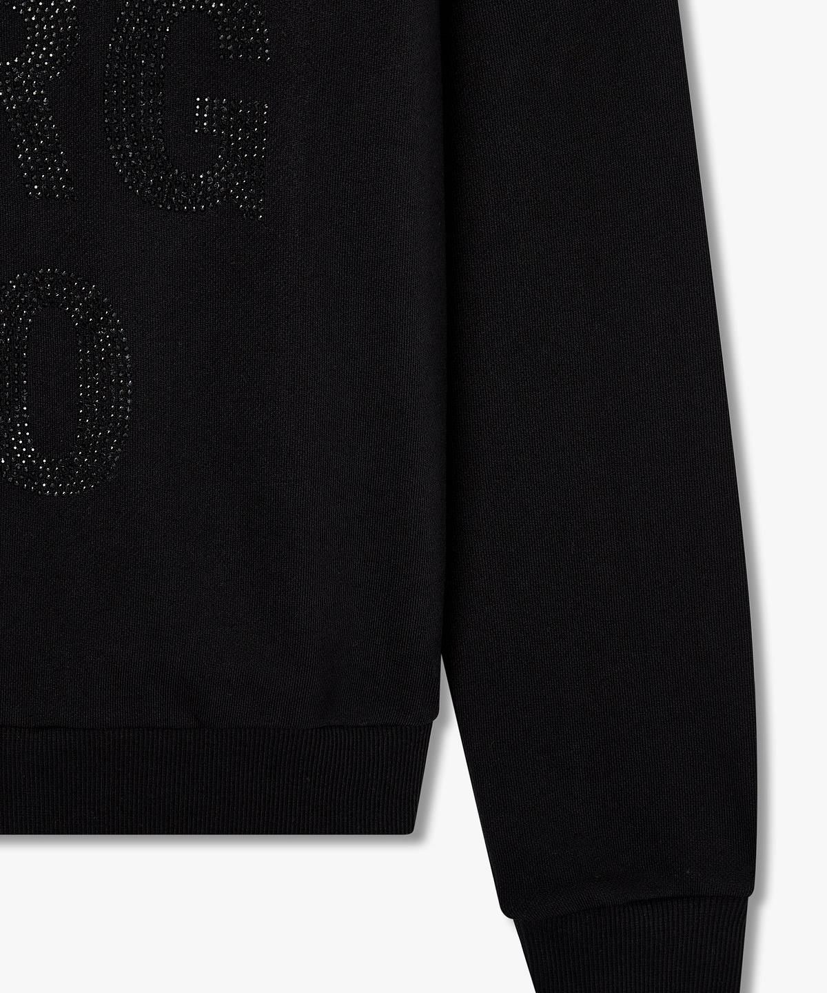 아르마니 익스체인지(ARMANI EXCHANGE) 여성 핫픽스 레터링 스웨트 셔츠 _블랙_A425331511
