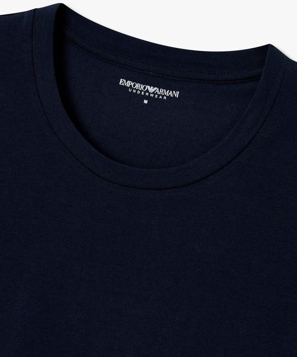 엠포리오 아르마니 언더웨어(EMPORIO ARMANI UNDERWEAR) 남성 이글 프린트 스트레치 라운지 티셔츠_네이비 0816334002