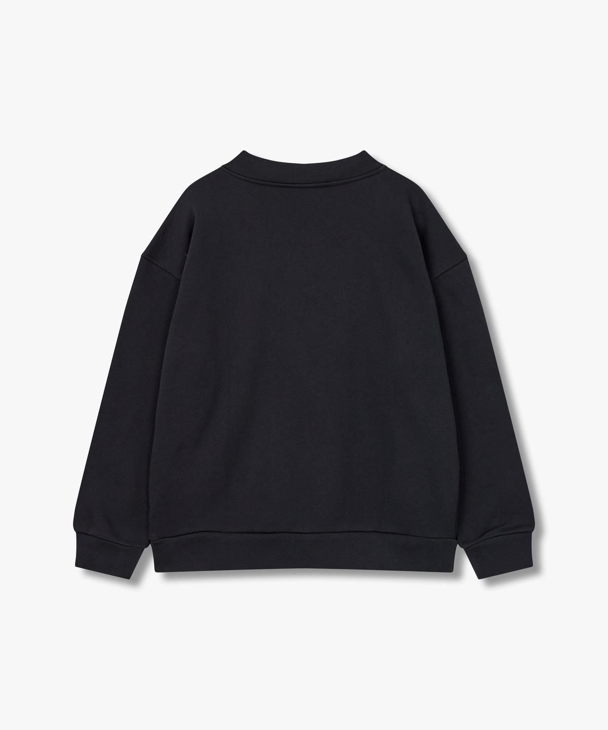 아르마니 익스체인지(ARMANI EXCHANGE) 여성 스팽글 풀 로고 모크넥 티셔츠 _블랙_A424331511