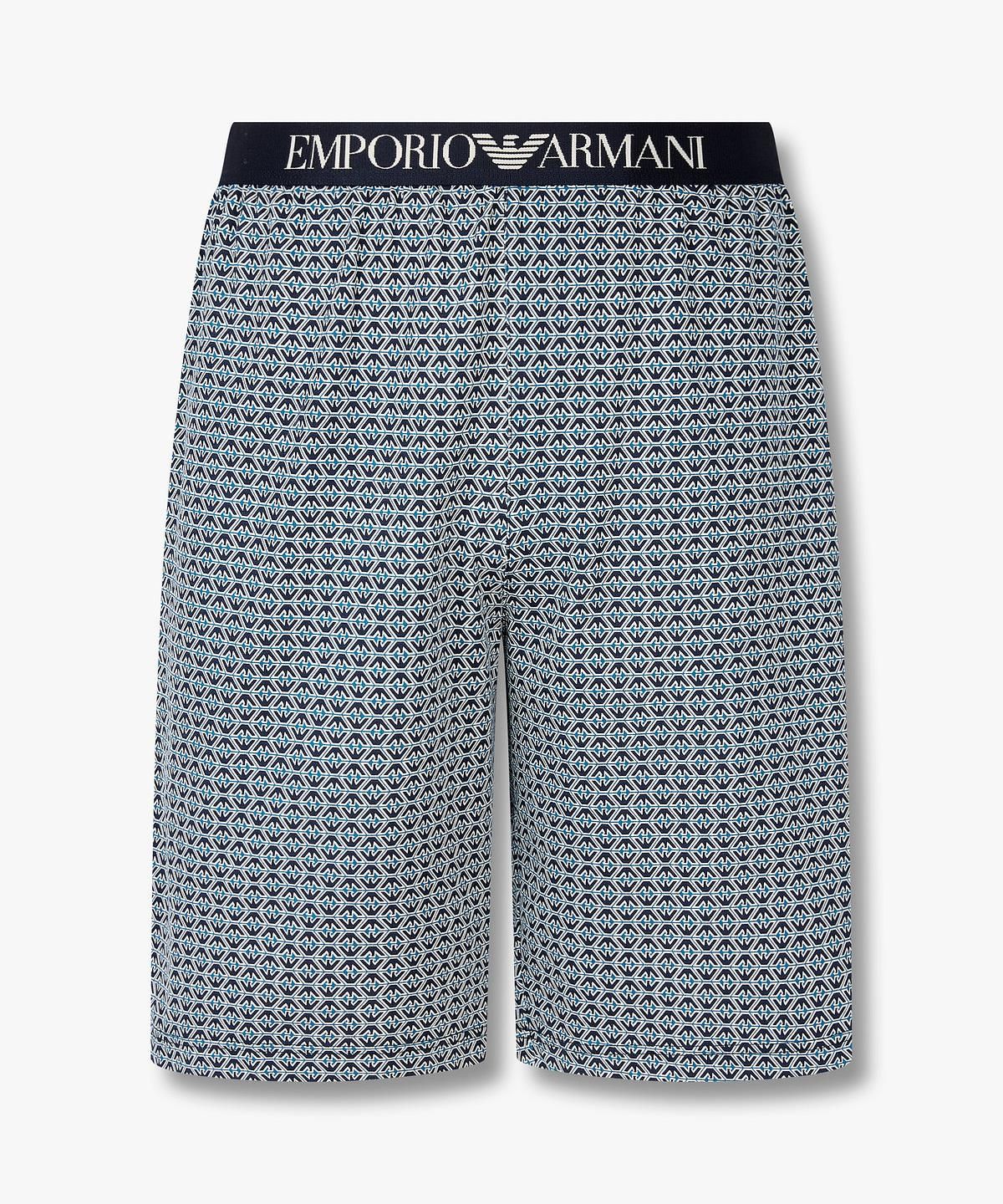 엠포리오 아르마니 언더웨어(EMPORIO ARMANI UNDERWEAR) 남성 올오버 패턴 파자마 버뮤다 팬츠_블루 0816331003