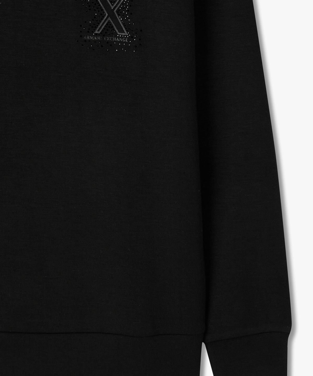 아르마니 익스체인지(ARMANI EXCHANGE) 여성 핫픽스 브이넥 티셔츠 _블랙_A425131504