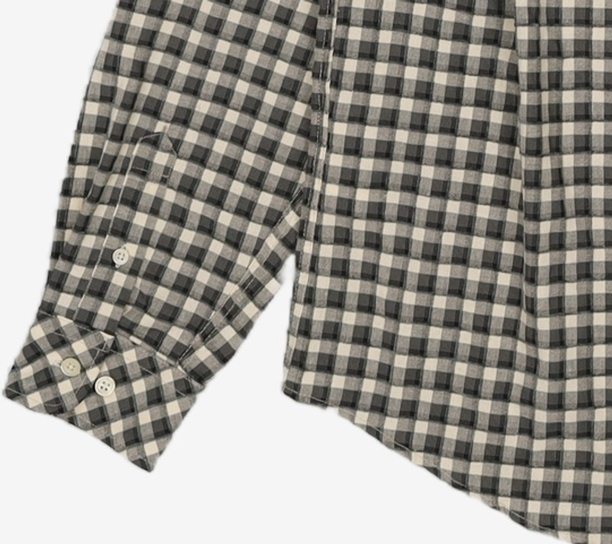 넌블랭크(NONBLANK) 세미 루즈 핏 체크 셔츠_OLIVE CHECK M