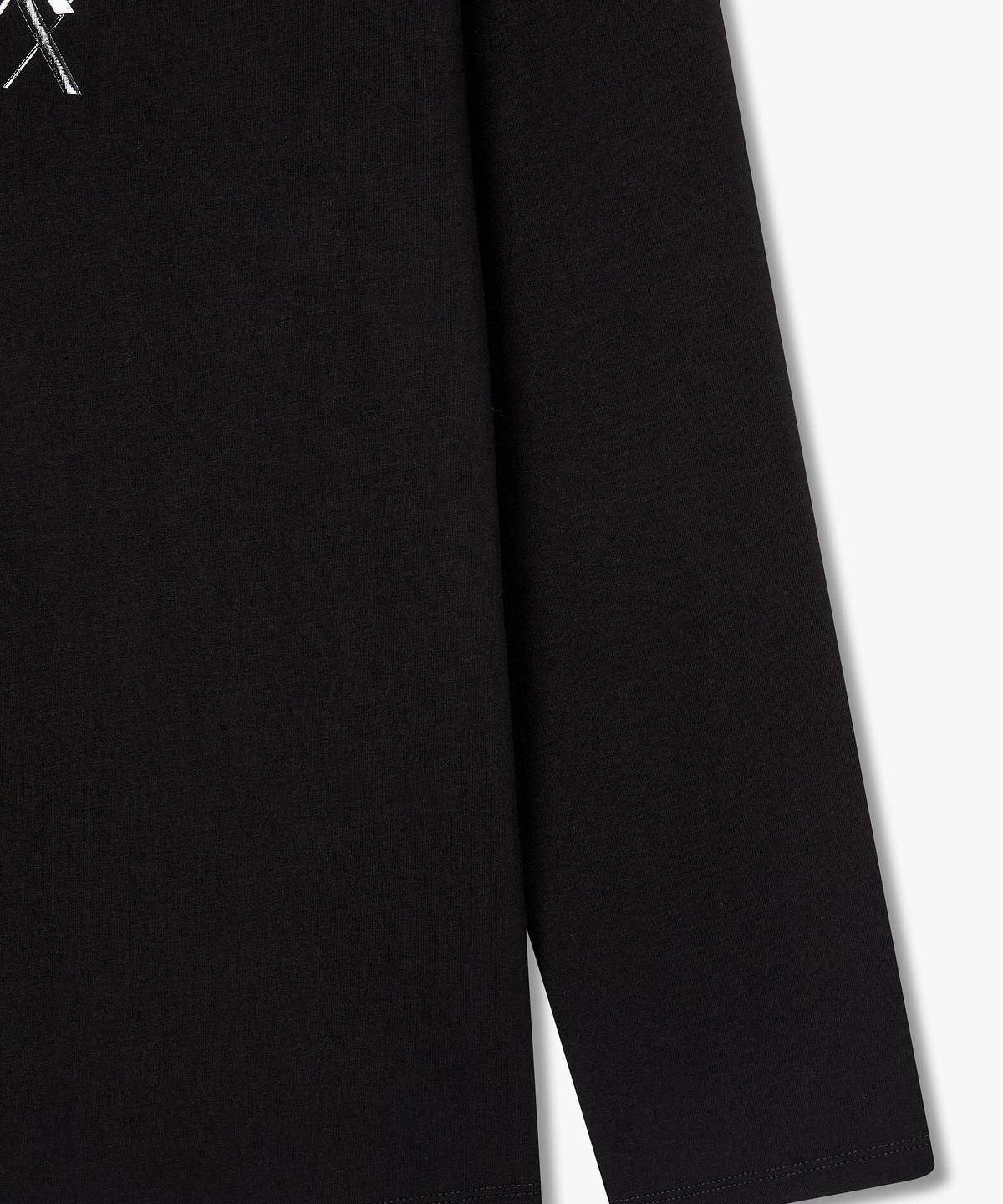 아르마니 익스체인지(ARMANI EXCHANGE) 여성 오버랩 로고 디테일 티셔츠 _블랙_A425330507