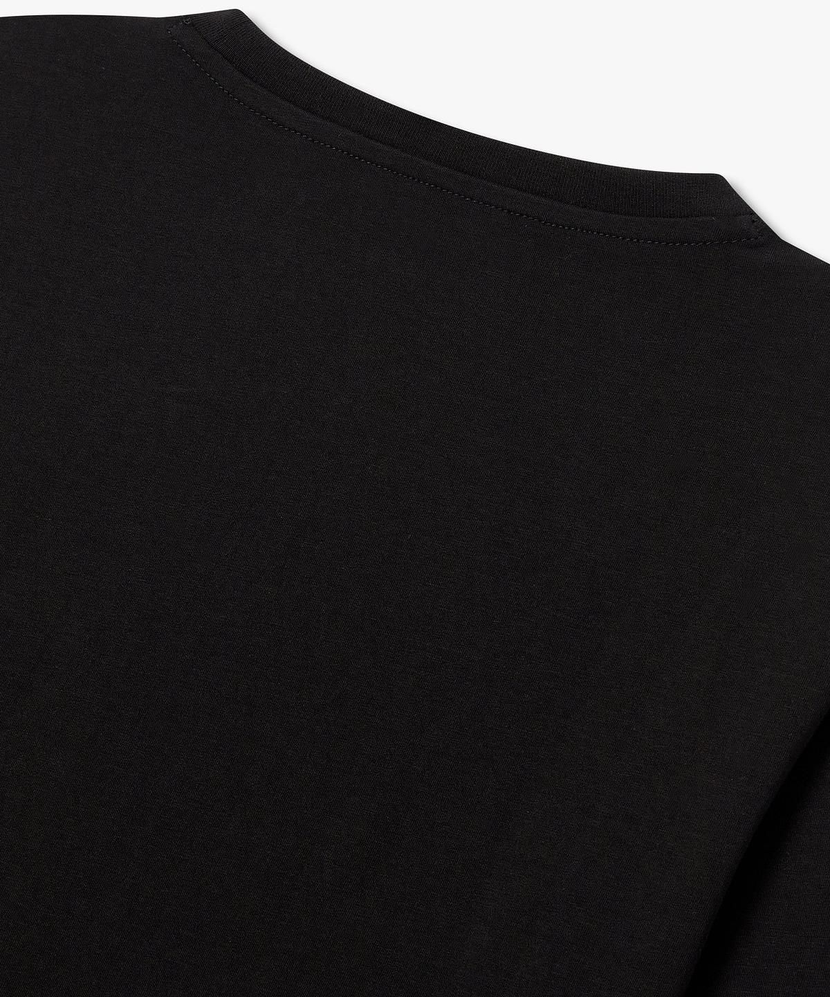 아르마니 익스체인지(ARMANI EXCHANGE) 여성 오버랩 로고 디테일 티셔츠 _블랙_A425330507