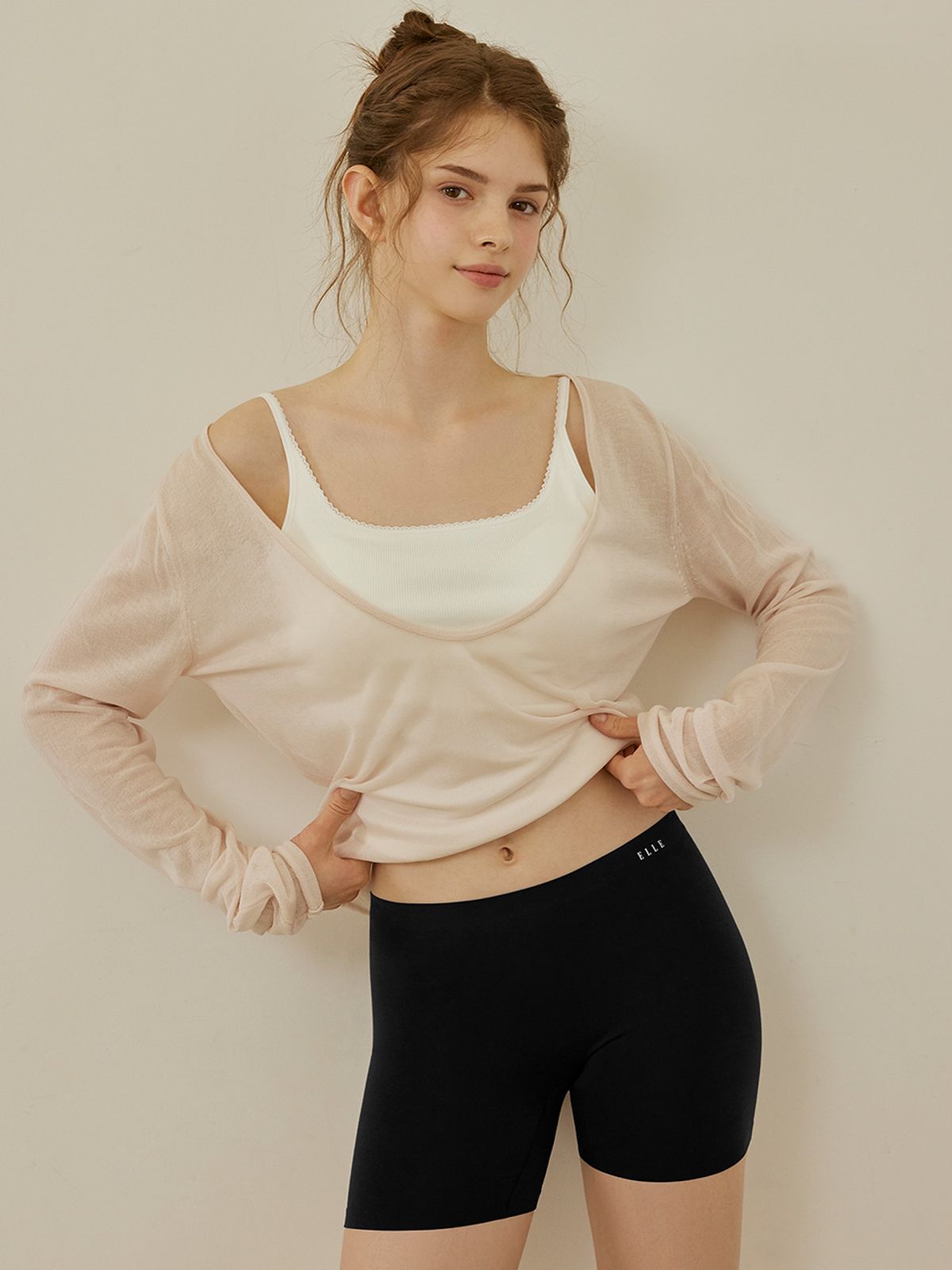 엘르이너웨어(ELLE INNERWEAR) 여성 올데이 사각팬티 - 블랙