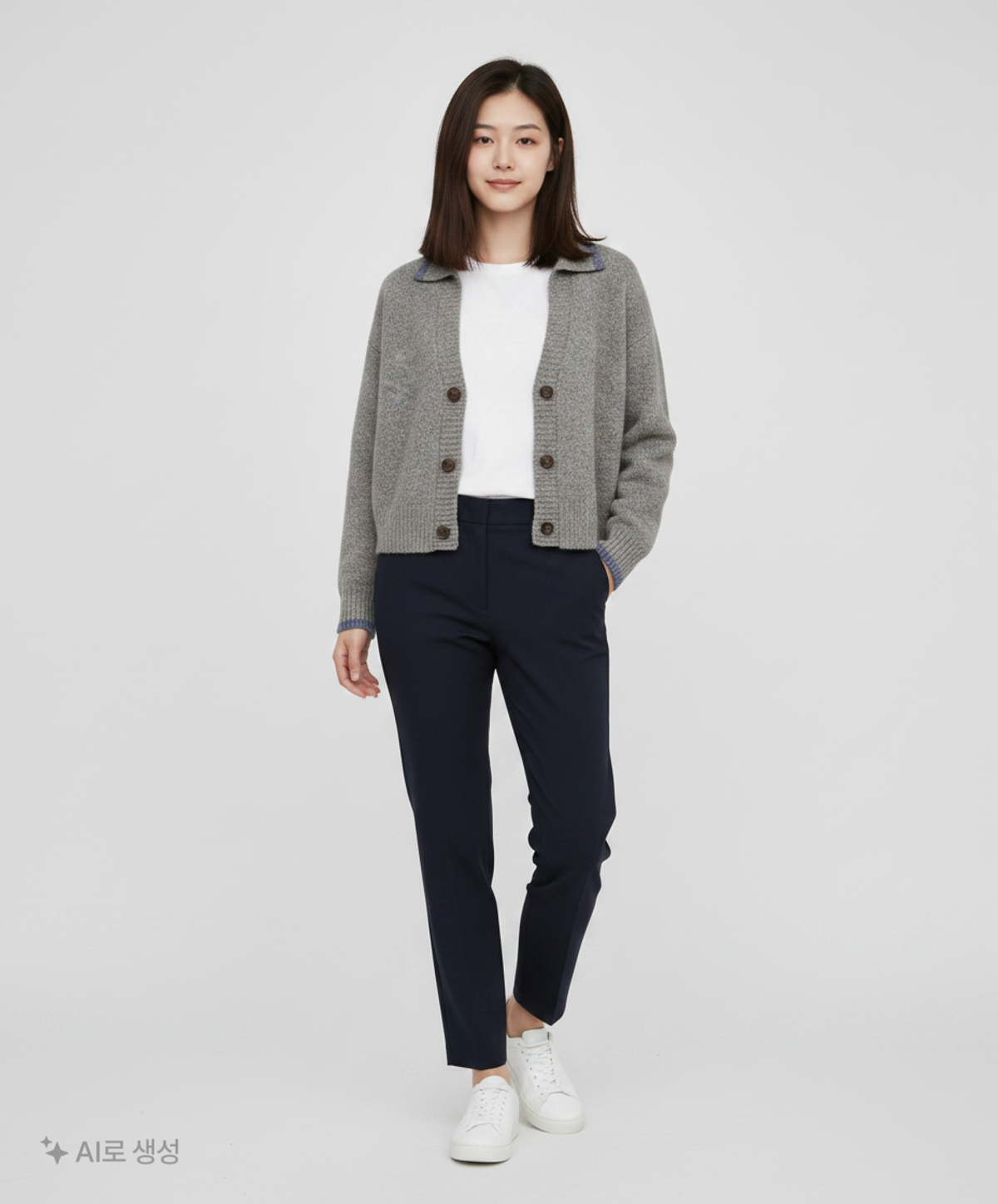 메인부스(MAINBOOTH) Foggy Crop Cardigan(MIX GRAY) ONE SIZE