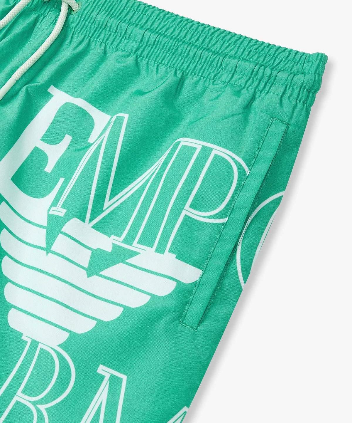 엠포리오 아르마니 언더웨어(EMPORIO ARMANI UNDERWEAR) 남성 빅 로고 프린트 스윔 쇼츠_그린 0816121159