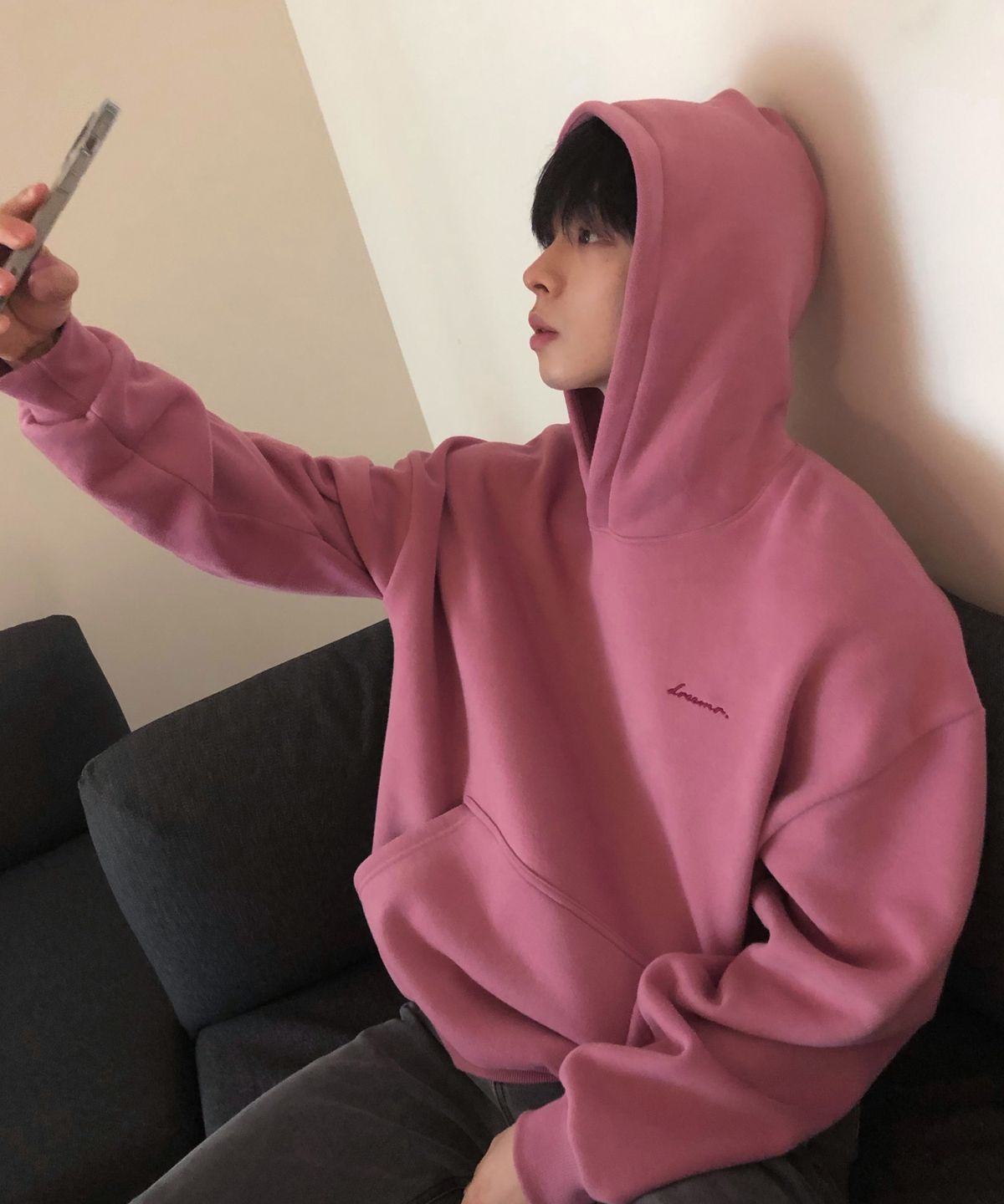 드리머(DREEMR) 중량담요 오버사이즈 후드티 뮤트베리