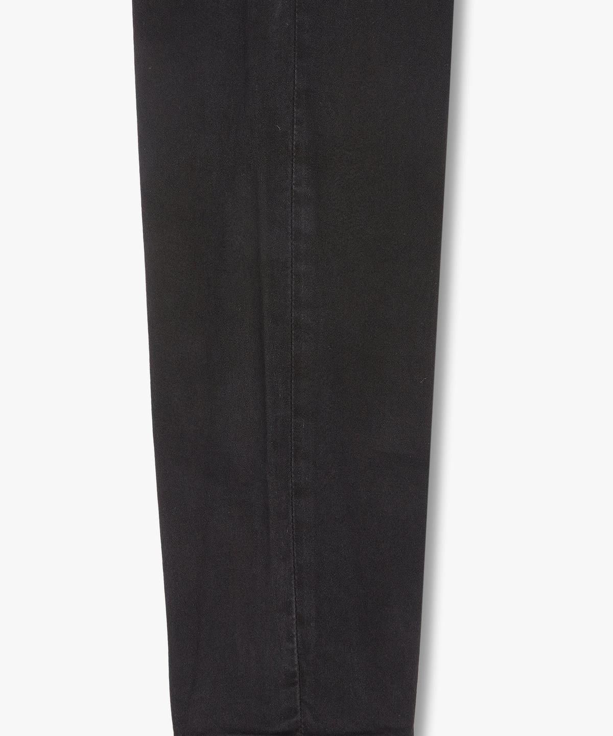아르마니 익스체인지(ARMANI EXCHANGE) 여성 로고 레더 패치 데님 진 _블랙_A424340500