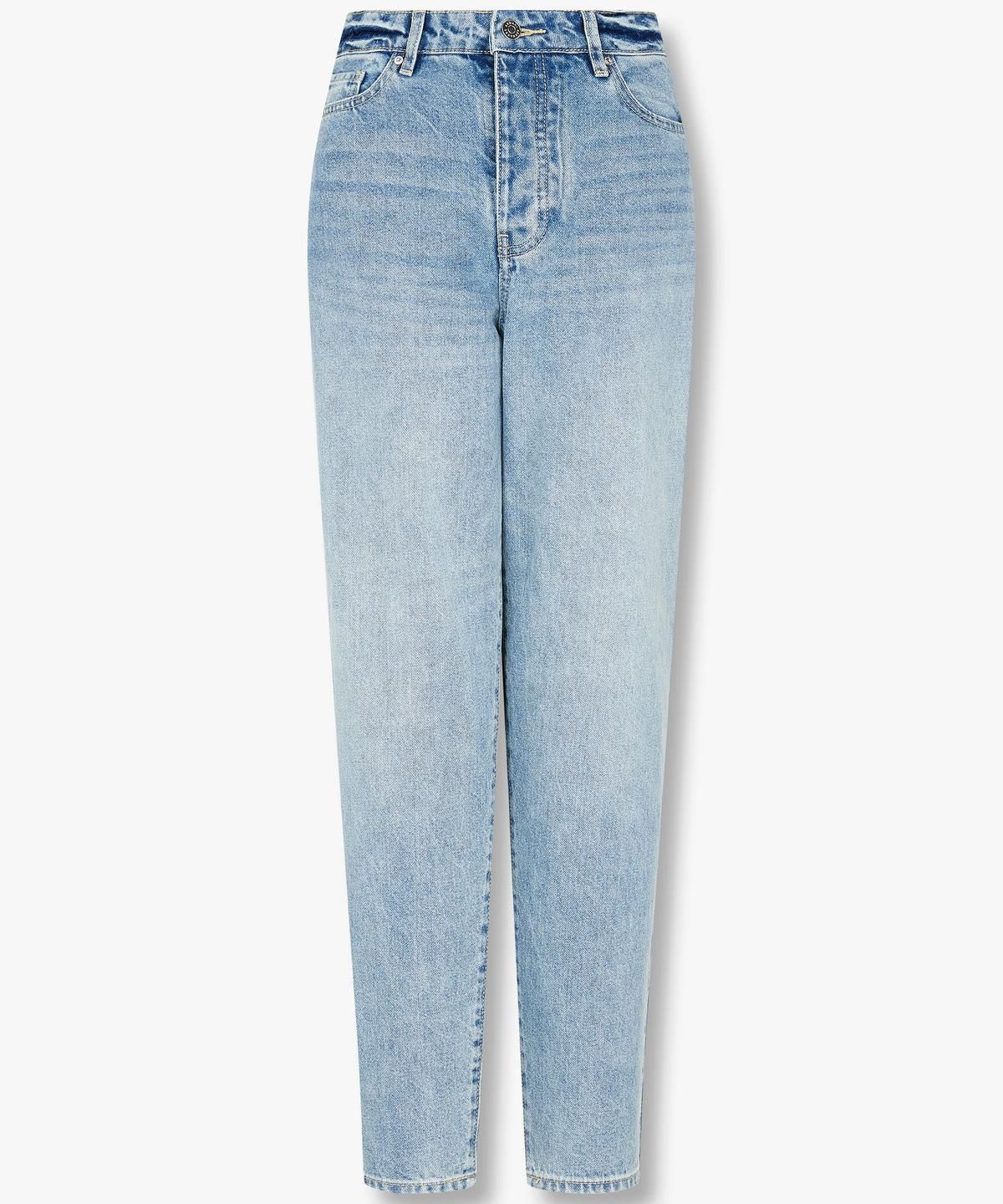 아르마니 익스체인지(ARMANI EXCHANGE) 여성 백 로고 패치 데님 팬츠 _라이트 블루_A424340510