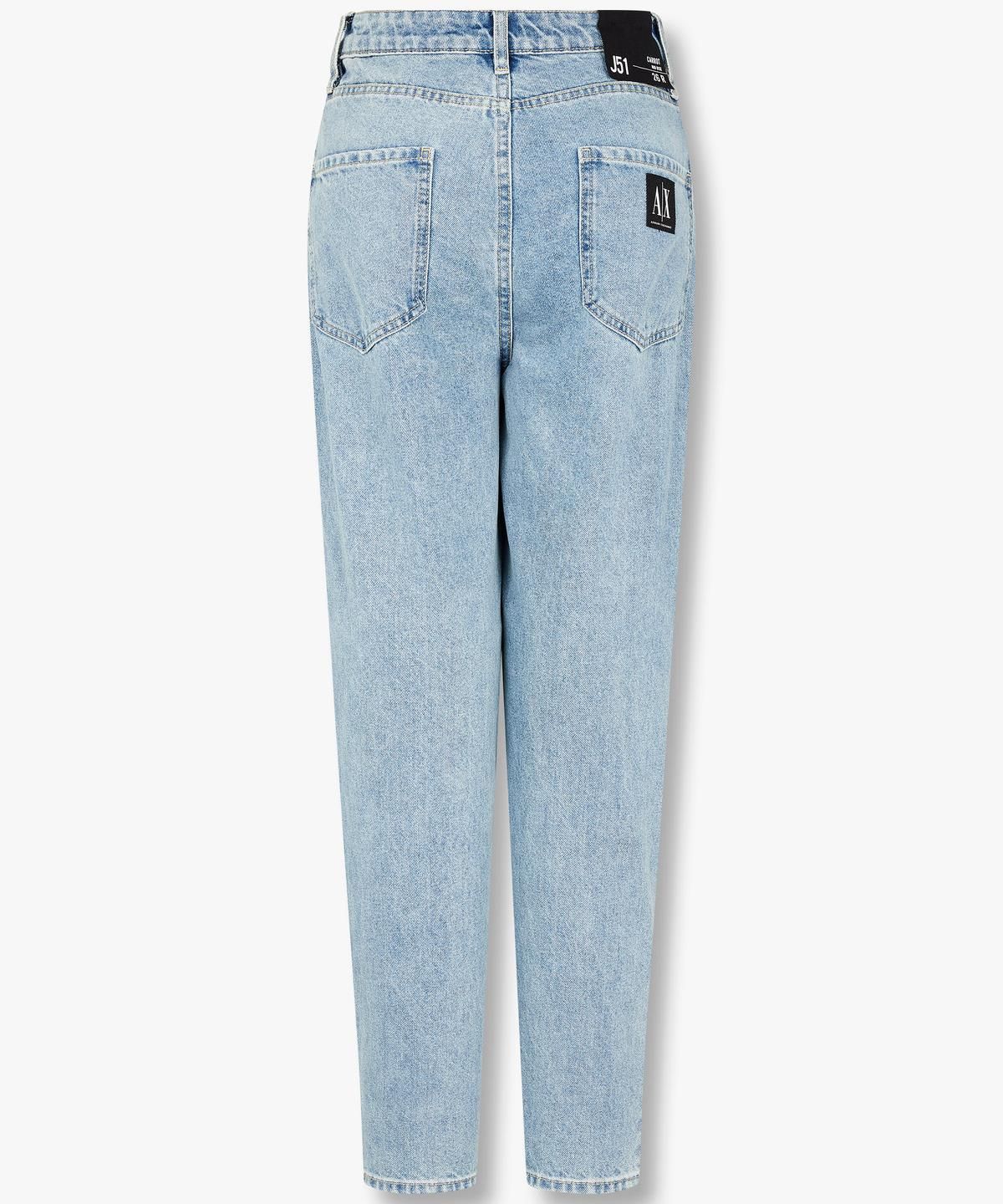 아르마니 익스체인지(ARMANI EXCHANGE) 여성 백 로고 패치 데님 팬츠 _라이트 블루_A424340510