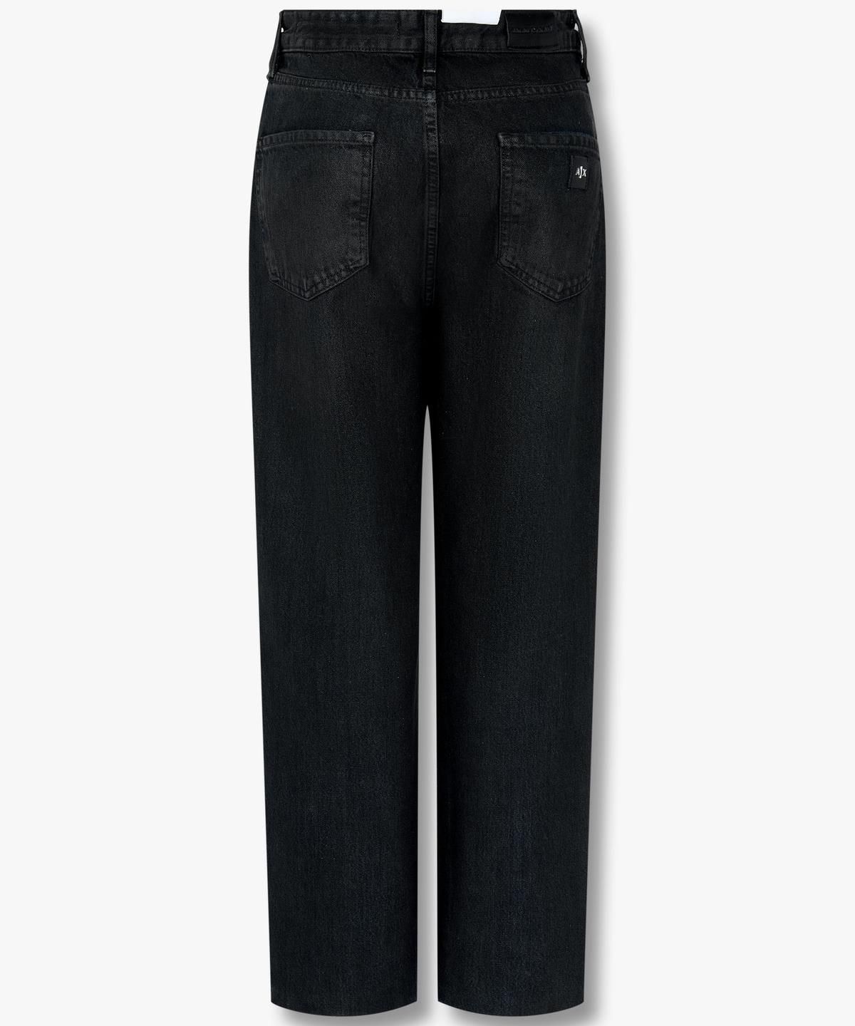 아르마니 익스체인지(ARMANI EXCHANGE) 여성 샤이닝 보이프렌드 크롭 진 _블랙_A424340511