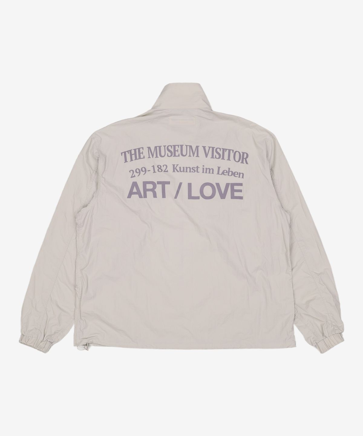 더뮤지엄비지터(THEMUSEUMVISITOR) NYLON CURVED ZIPPER WINDBREAKER (SILVER GREY) L