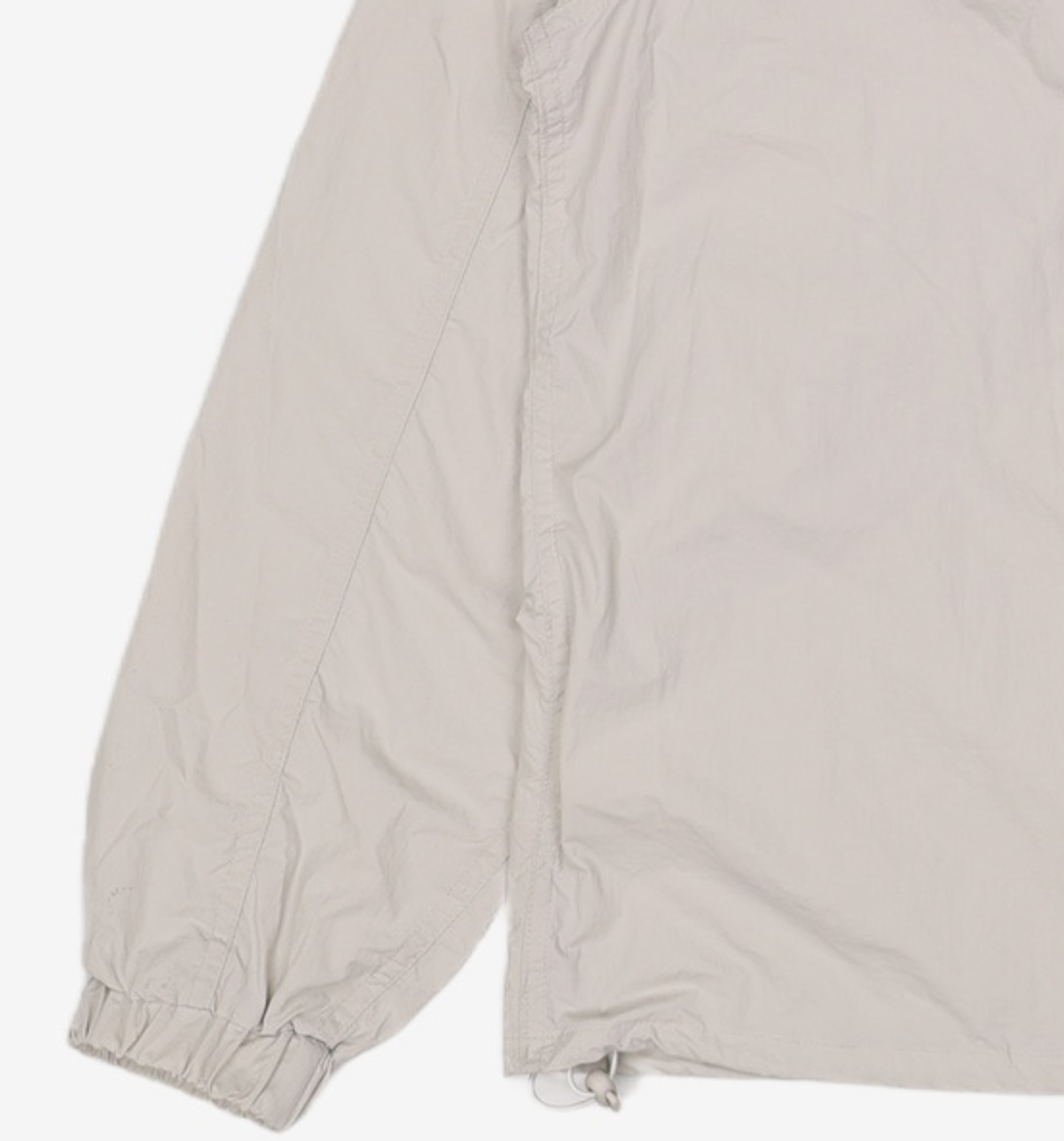 더뮤지엄비지터(THEMUSEUMVISITOR) NYLON CURVED ZIPPER WINDBREAKER (SILVER GREY) L