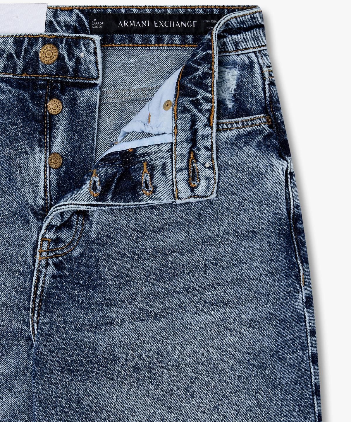 아르마니 익스체인지(ARMANI EXCHANGE) 여성 테이퍼드 핏 크롭 데님 팬츠 _블루_A425140506