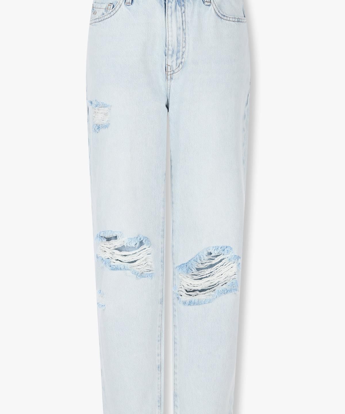 아르마니 익스체인지(ARMANI EXCHANGE) 여성 디스트로이드 크롭 데님 팬츠 _라이트 블루_A425140502