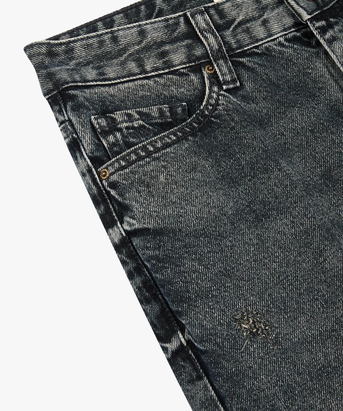 아르마니 익스체인지(ARMANI EXCHANGE) 여성 패치 디테일 보이프렌드 데님 팬츠 _다크블루_A425340501