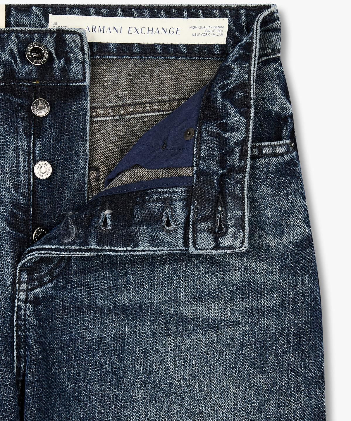 아르마니 익스체인지(ARMANI EXCHANGE) 여성 미드라이즈 테이퍼드 데님 팬츠 _블루_A425340509