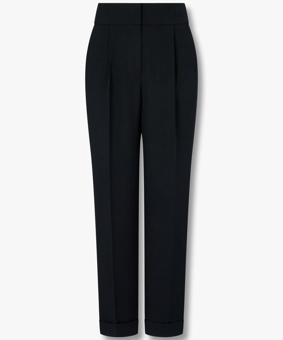 아르마니 익스체인지(ARMANI EXCHANGE) 여성 원 턱 플리티드 롤업 팬츠 _블랙_A424341500