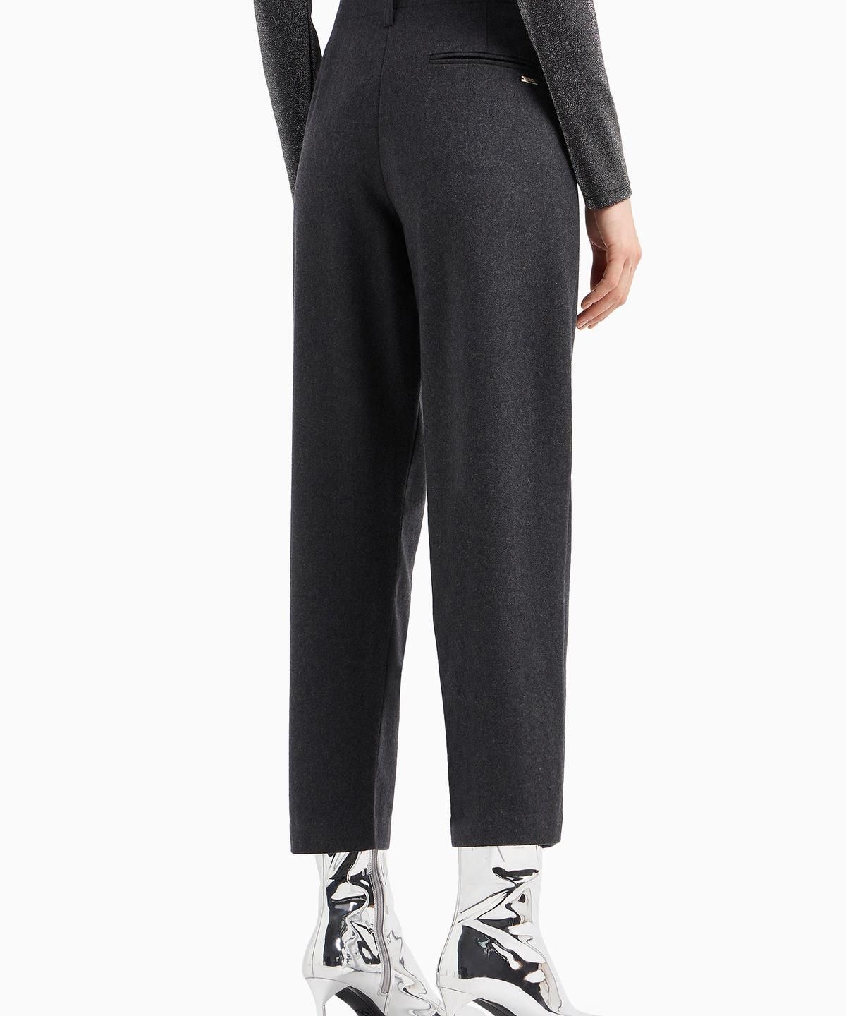 아르마니 익스체인지(ARMANI EXCHANGE) 여성 울 블렌드 원 턱 플리츠 팬츠 _다크 그레이_A424341508