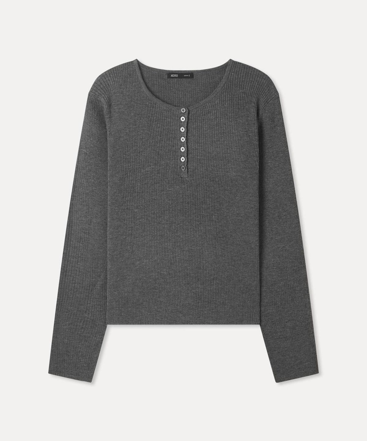 미쏘(MIXXO) [에센셜] 헨리넥 골지 니트_MIWKAG936T