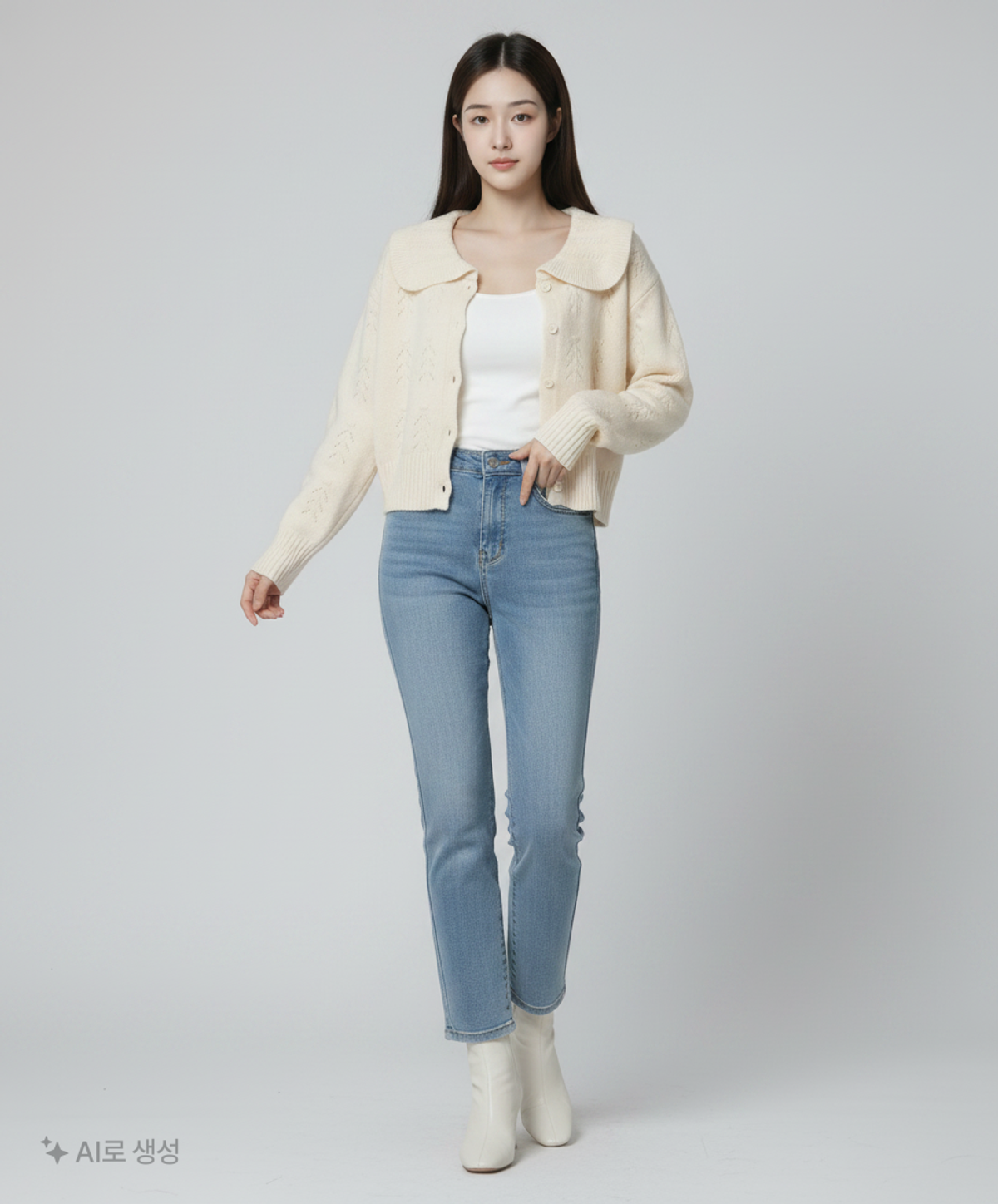 미쏘(MIXXO) 빅카라 가디건 MIWCKCV65T M