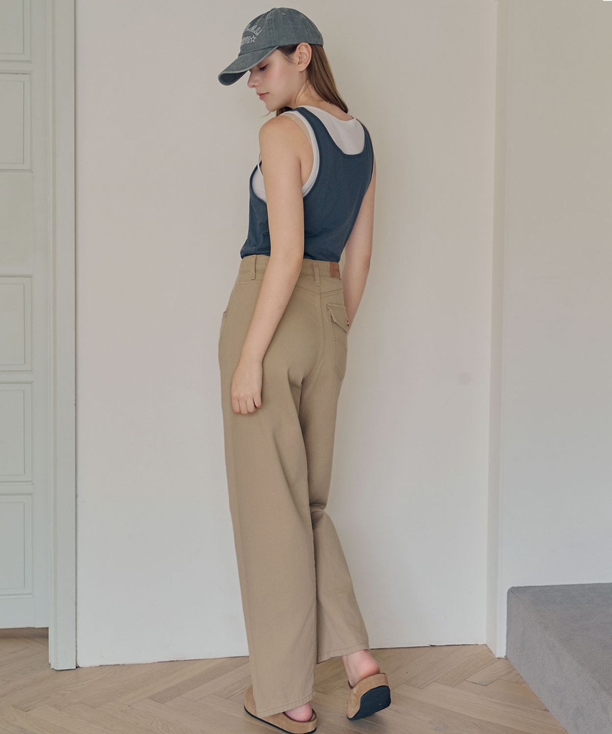 슬로우롤리(SLOWLOLLI) Curve wide pants_3 Colors
