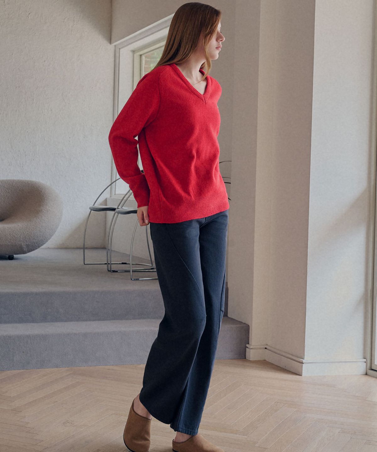 슬로우롤리(SLOWLOLLI) Curve wide pants_3 Colors