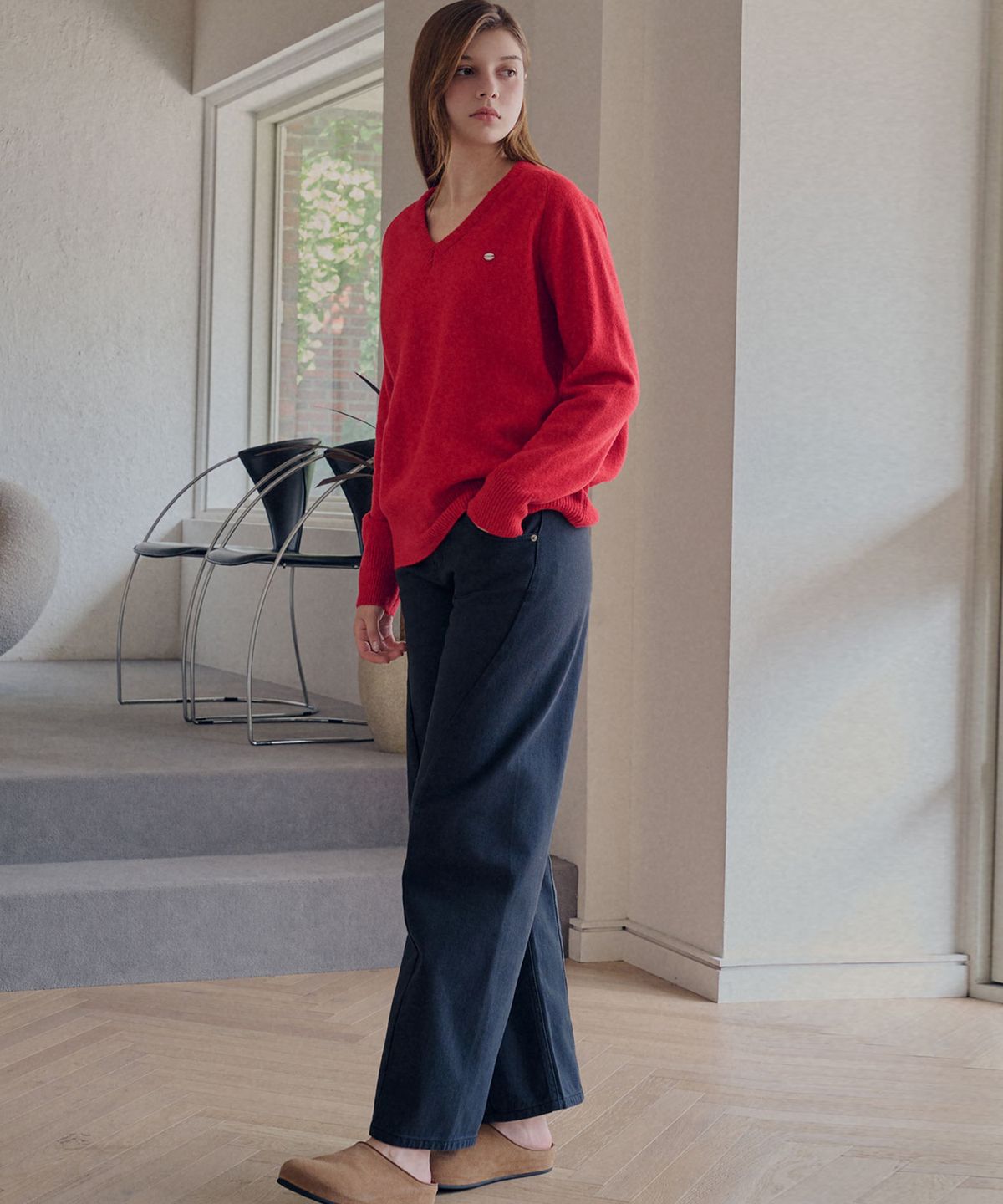 슬로우롤리(SLOWLOLLI) Curve wide pants_3 Colors