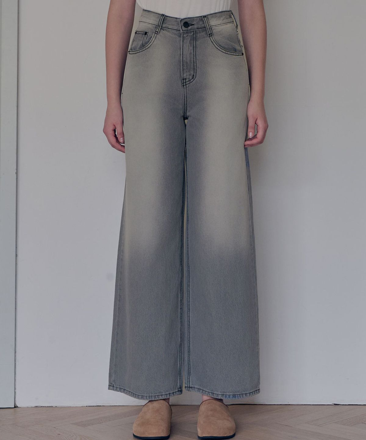 슬로우롤리(SLOWLOLLI) Harbor washed denim_2 Colors
