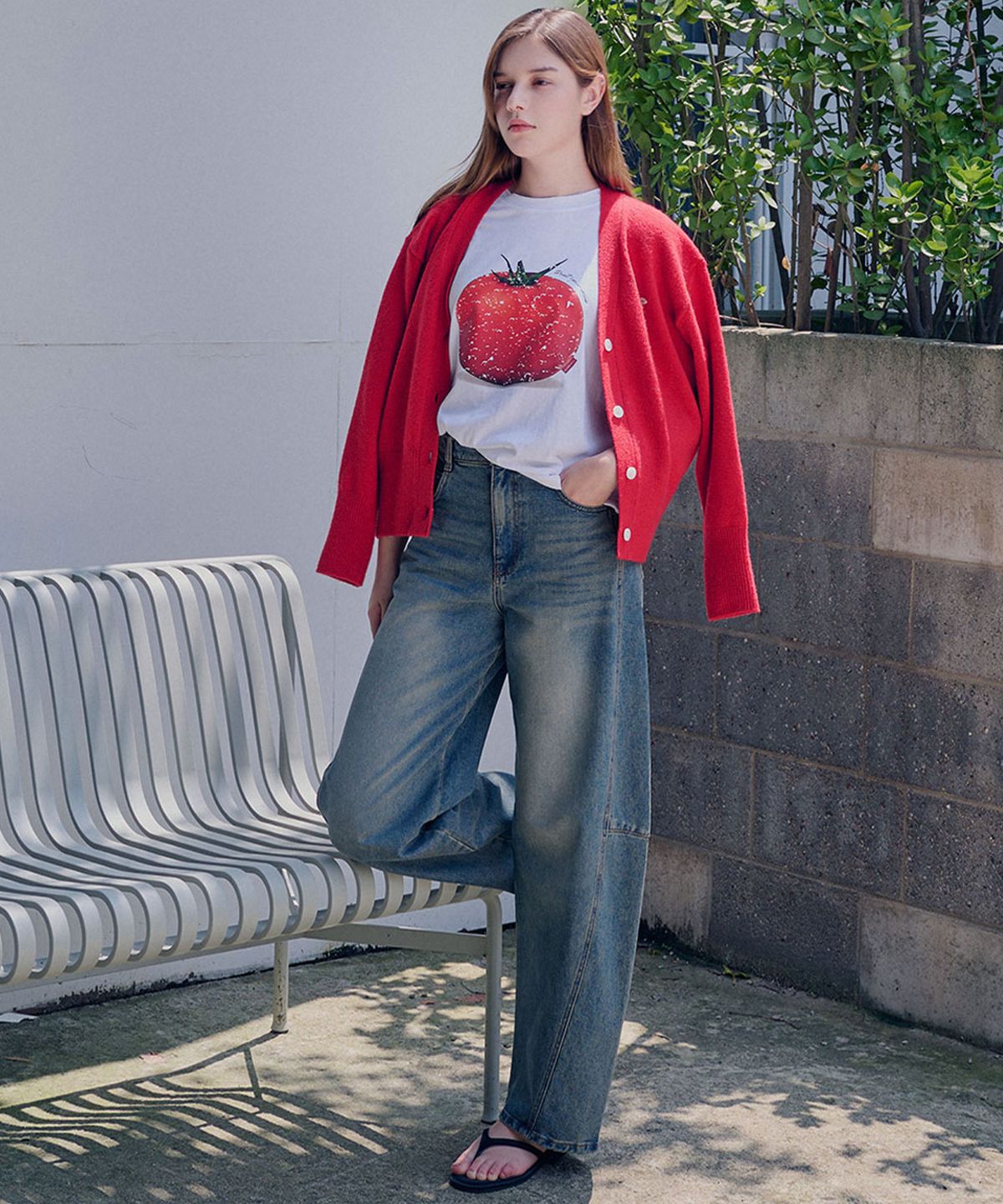슬로우롤리(SLOWLOLLI) Vintage wide denim_2 Colors